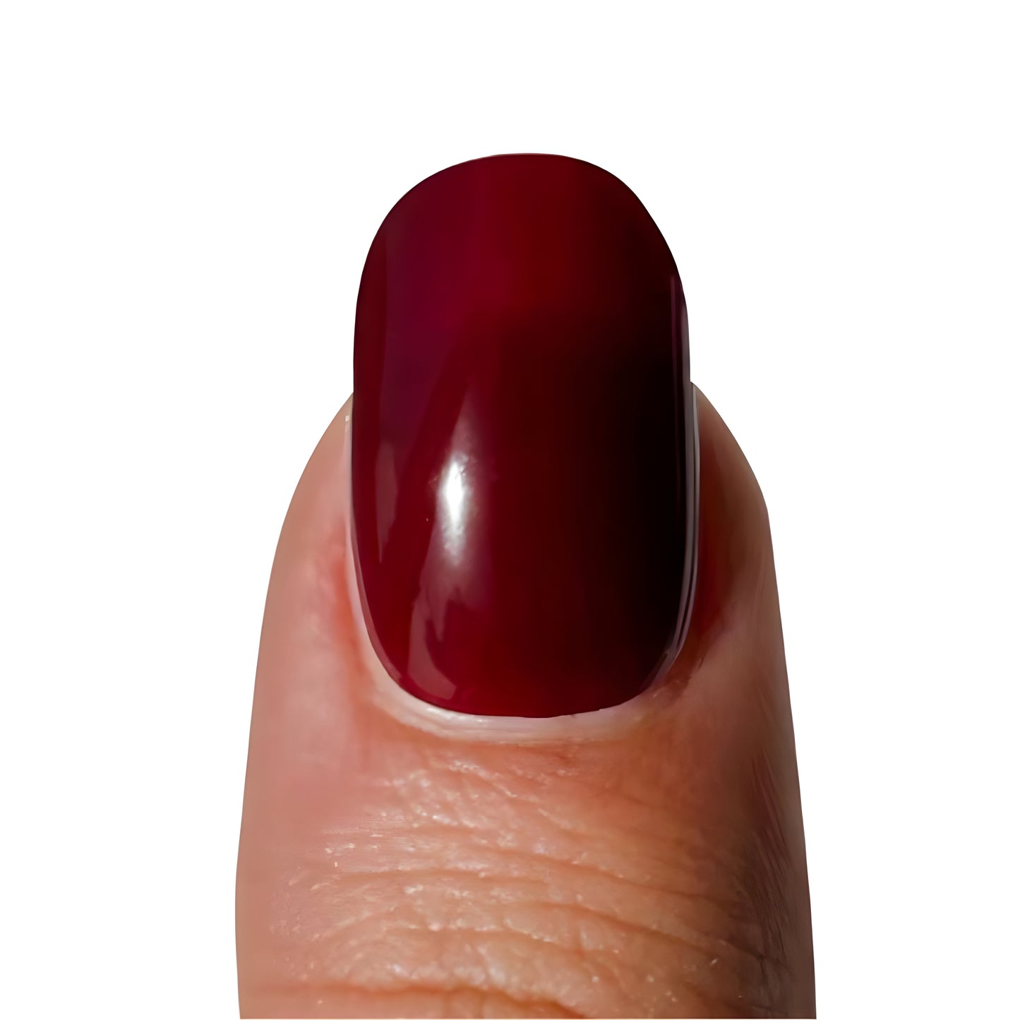 Tira de uñas de gel rojo burdeos