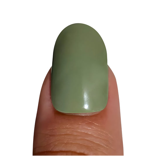 Tira de uñas de gel verde del ejército