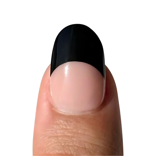 Tira de uñas de gel negro francés